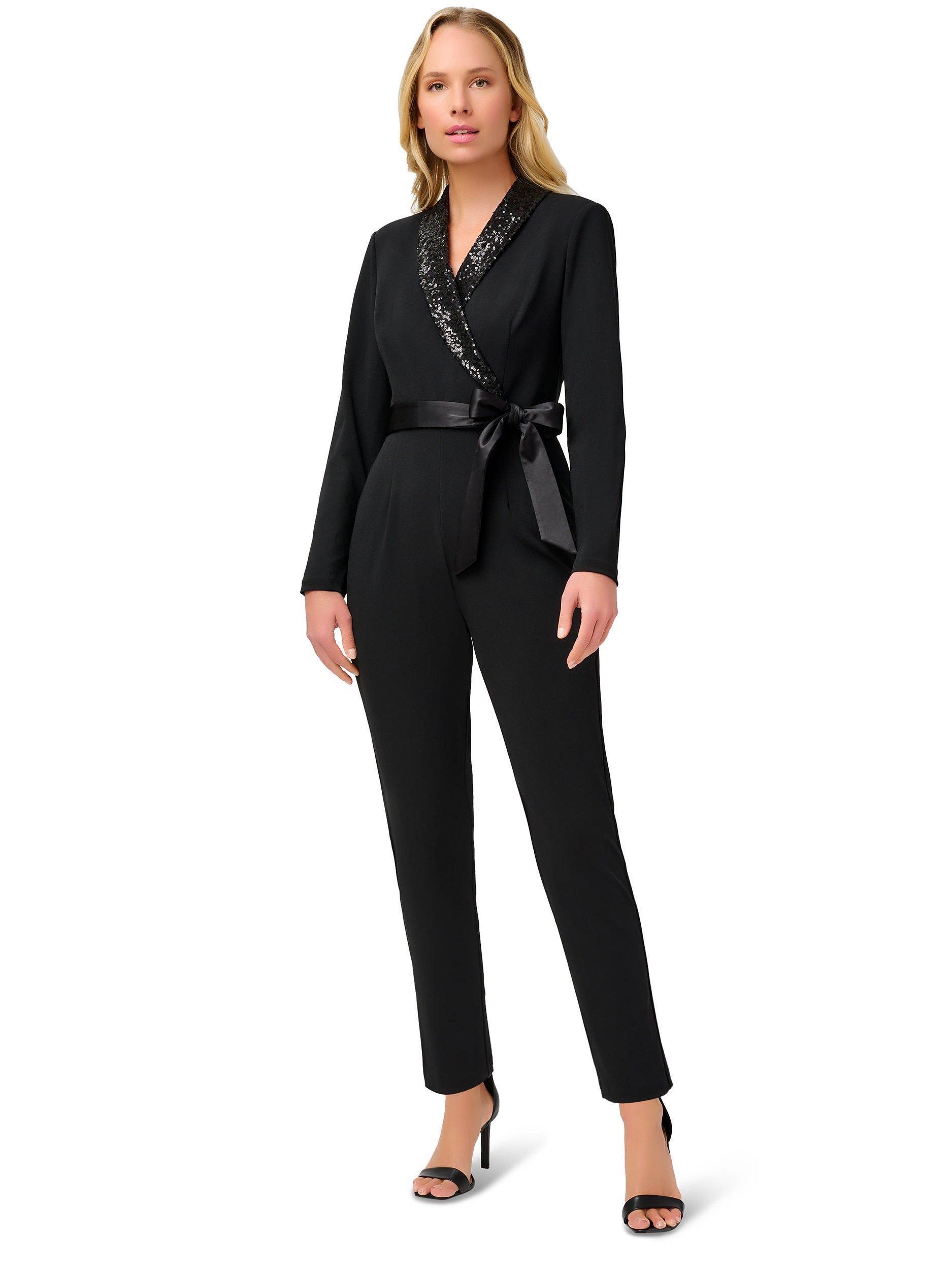 Black jumpsuit formal wear best sale