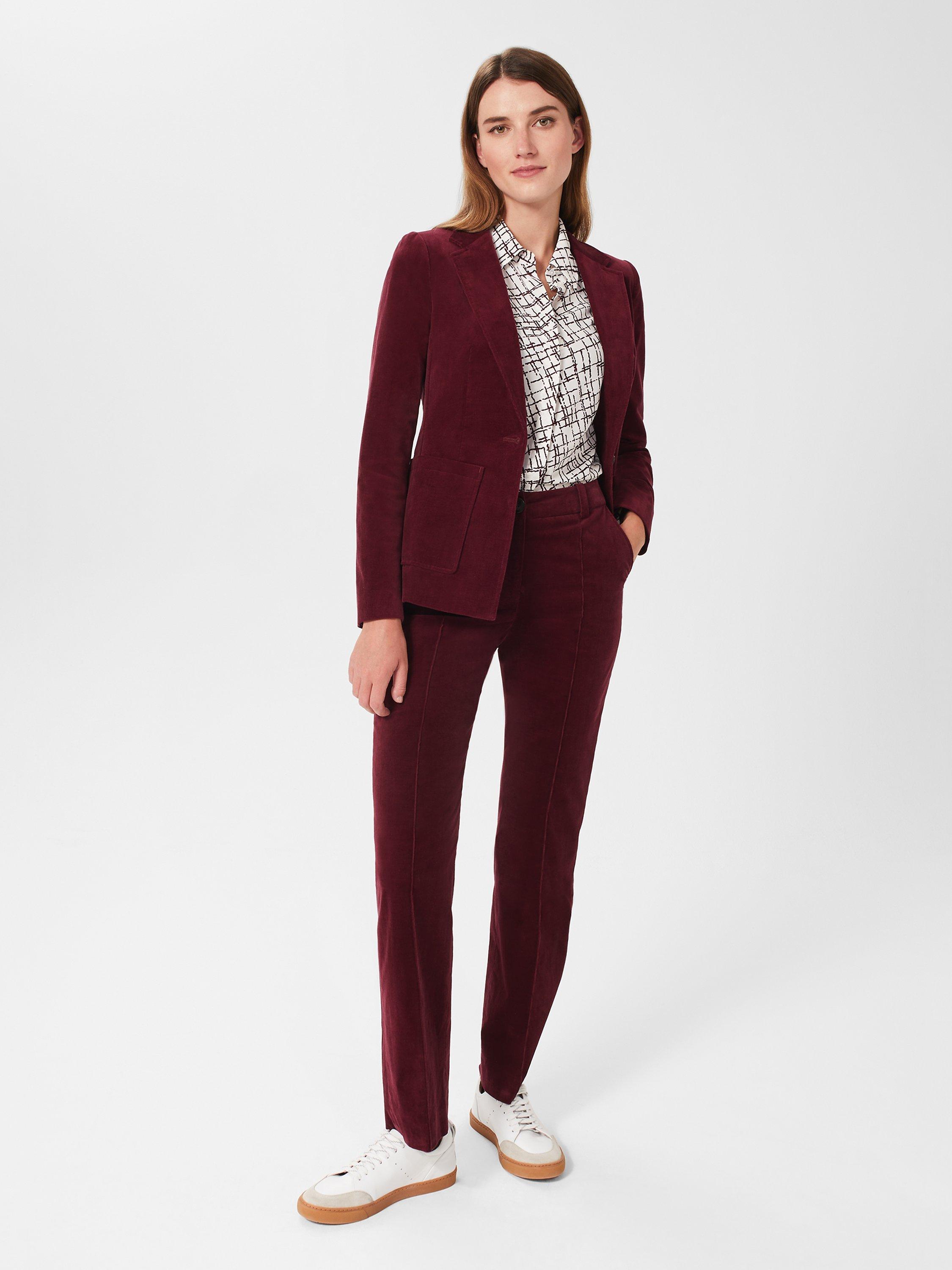 Product image 2 of 7, which shows Hobbs Eva Cross Hatch Print Shirt, Ivory/Plum, 10
