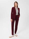 Hobbs Eva Cross Hatch Print Shirt, Ivory/Plum