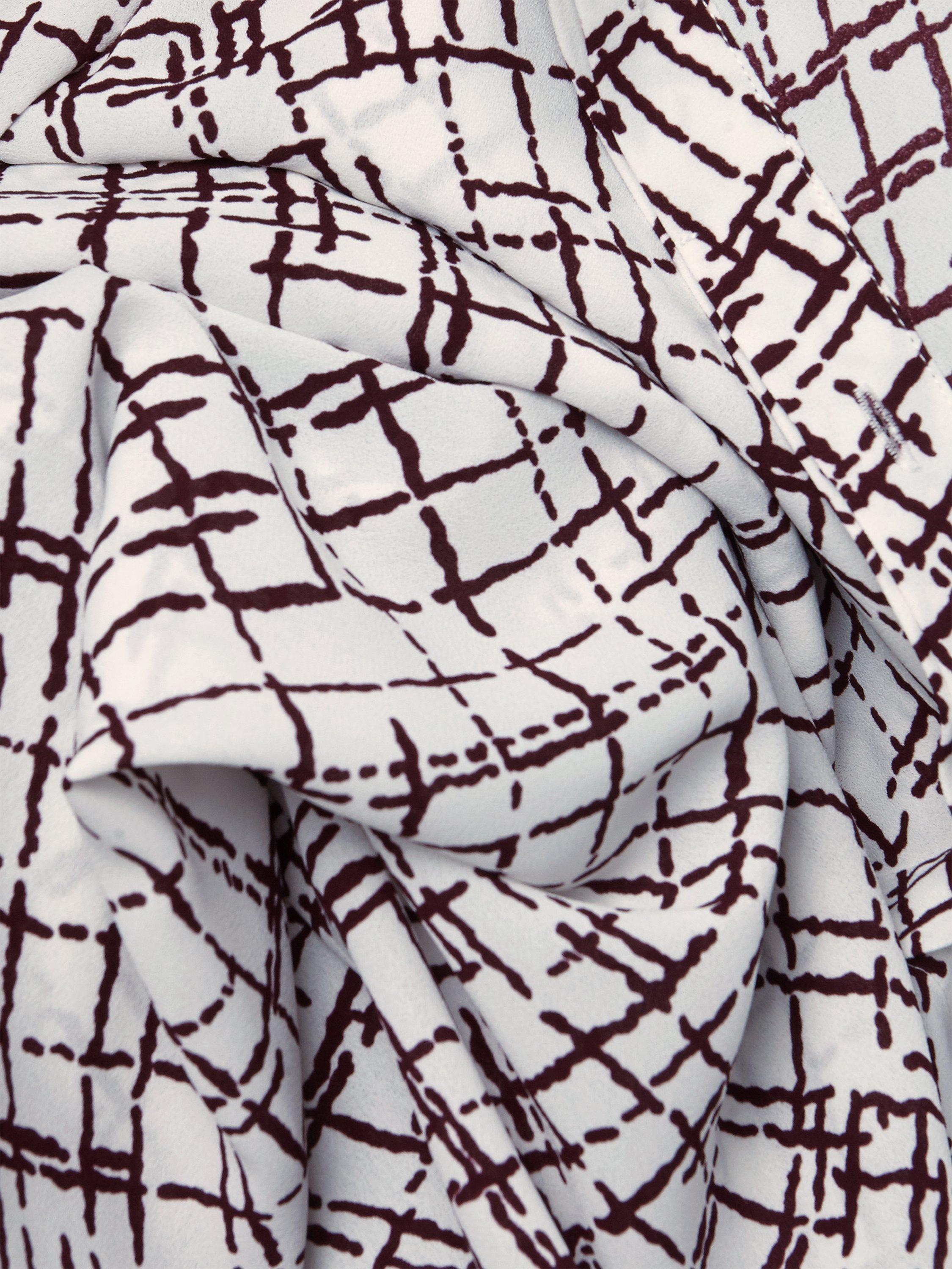 Product image 6 of 7, which shows Hobbs Eva Cross Hatch Print Shirt, Ivory/Plum, 10