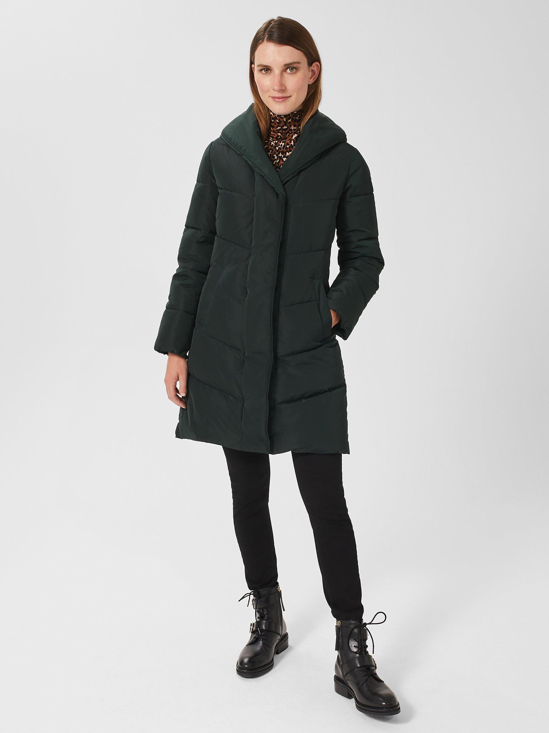 Hobbs Indira Puffer Coat Dark Ivy Green