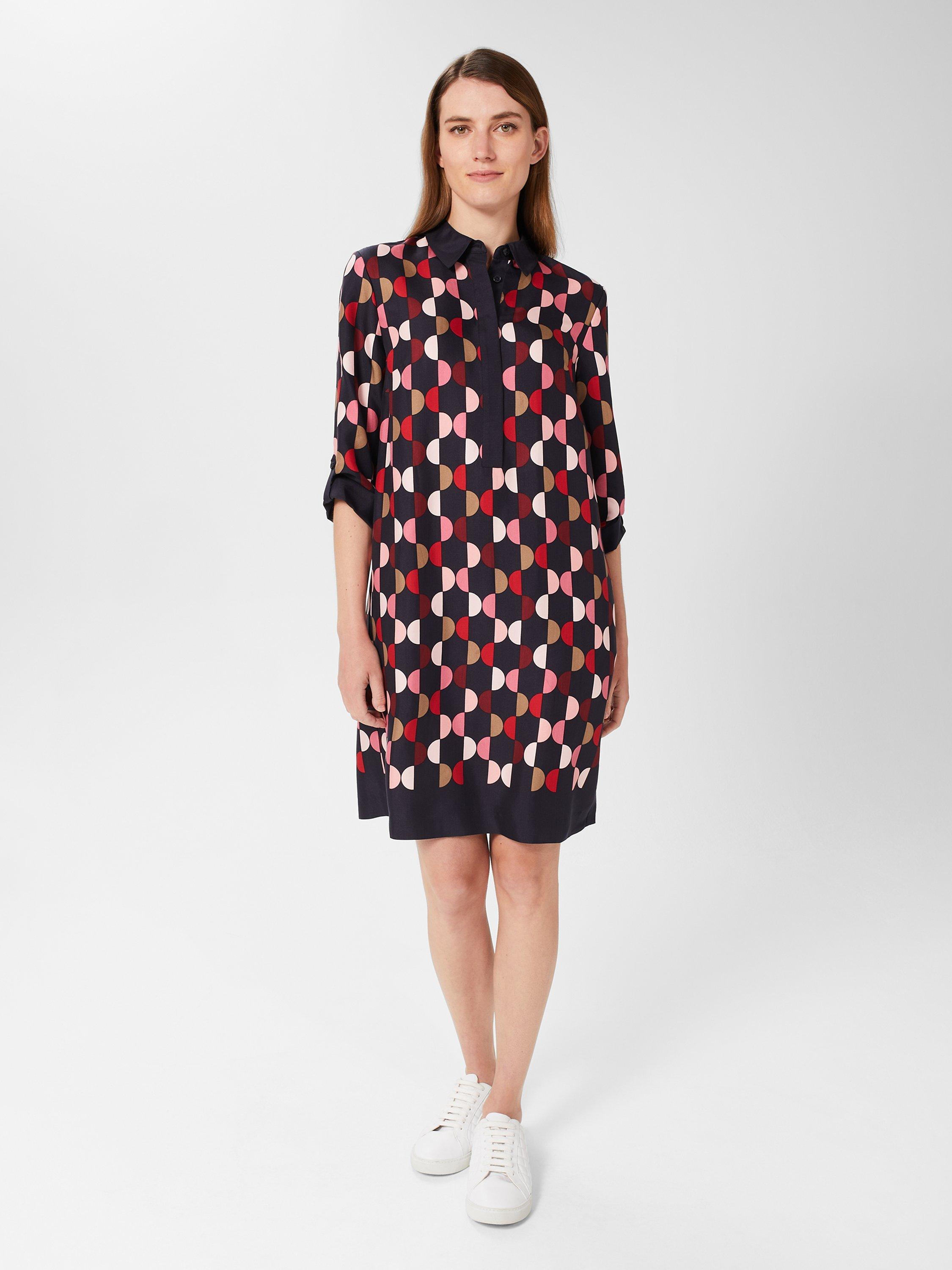 Hobbs Aubery Circle Print Tunic Dress Navy Multi