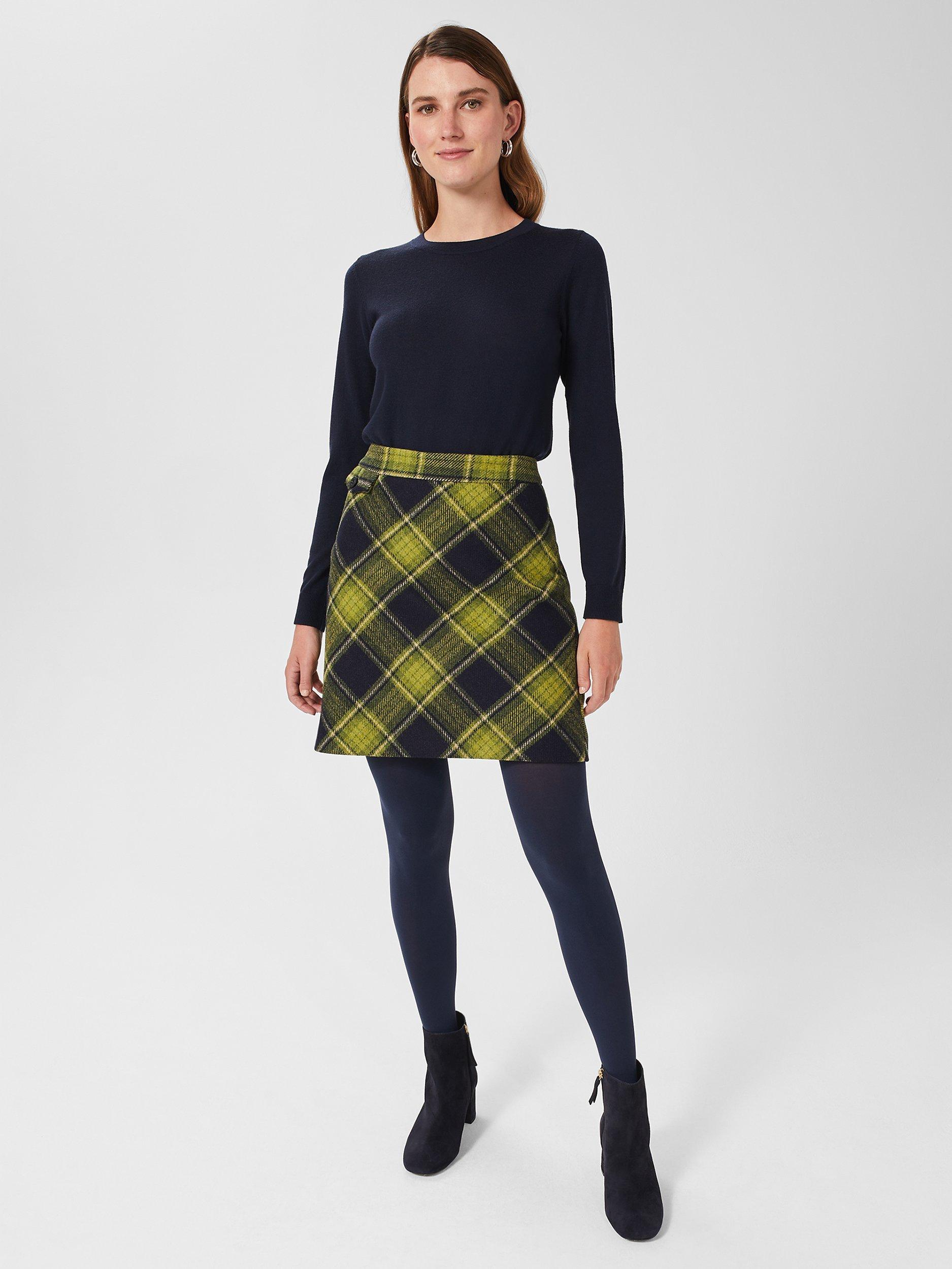 Green wool mini skirt clearance