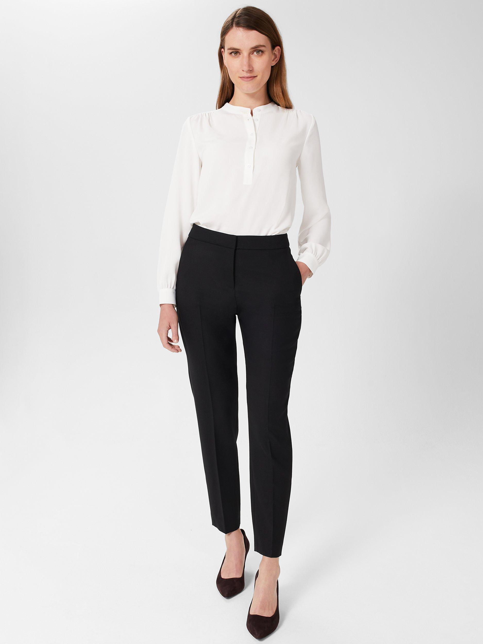 Hobbs Petite Gael Wool Blend Trousers, Black