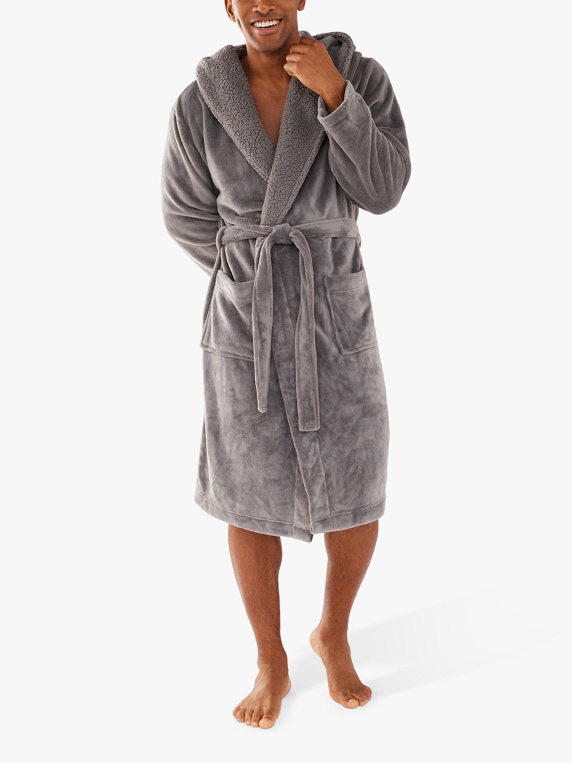 Chelsea Peers Plain Fluffy Dressing Gown, Grey