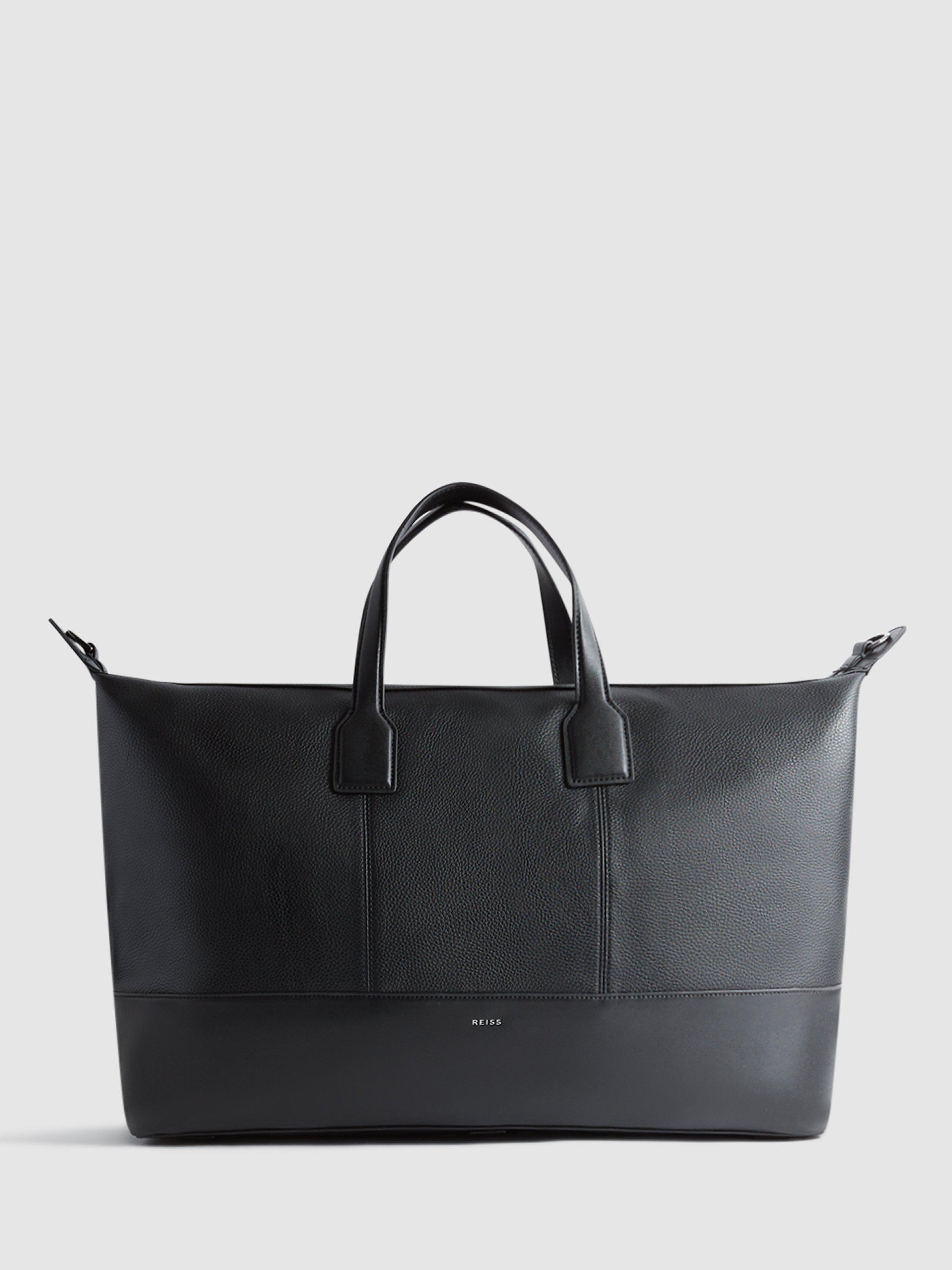 Black leather holdalls best sale