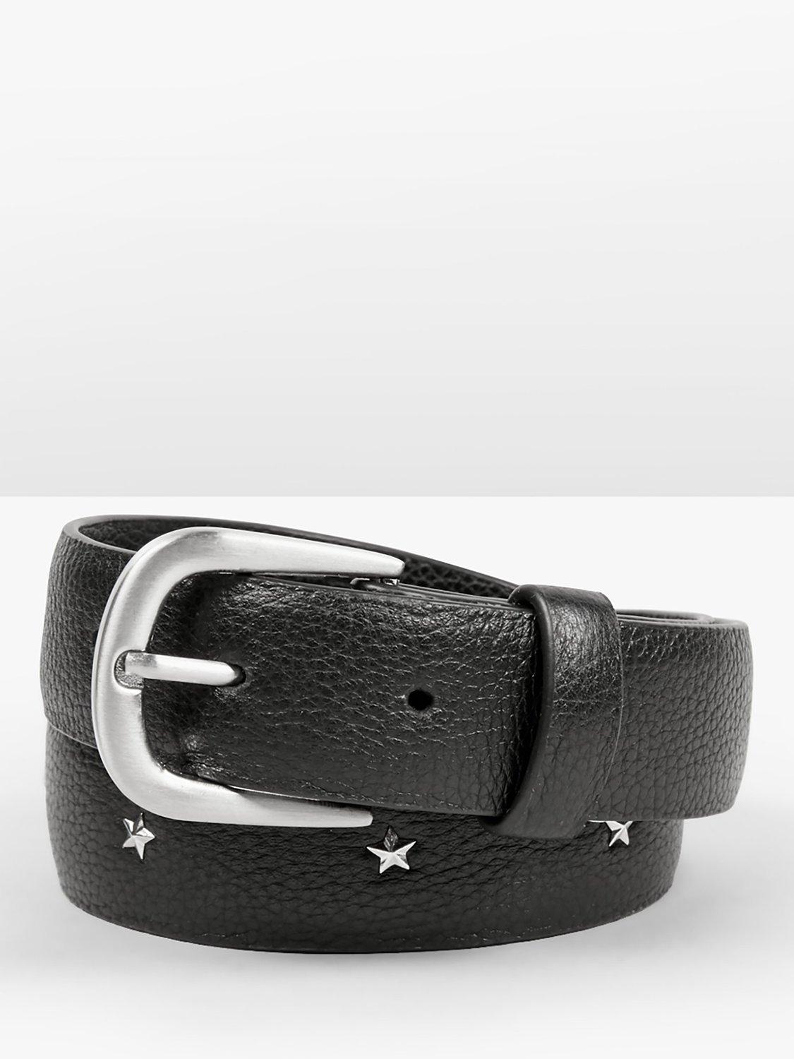 HUSH Kristen Star Studded Leather Belt, Black