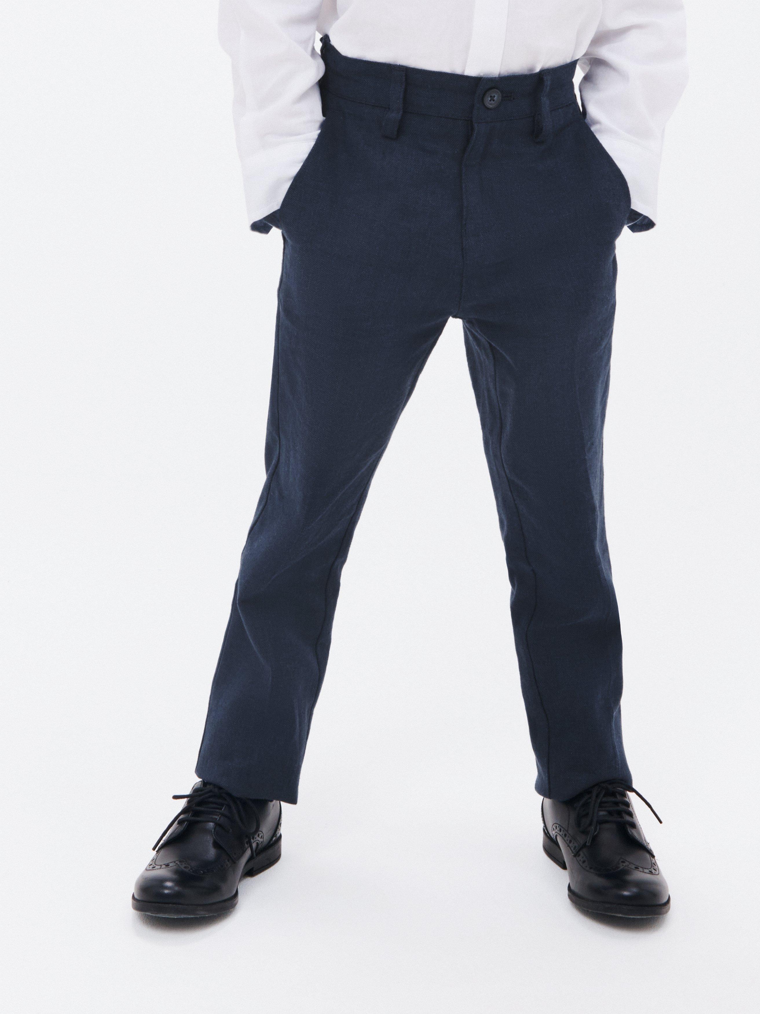 John Lewis Heirloom Collection Kids' Textured Linen Blend Tailored Trousers