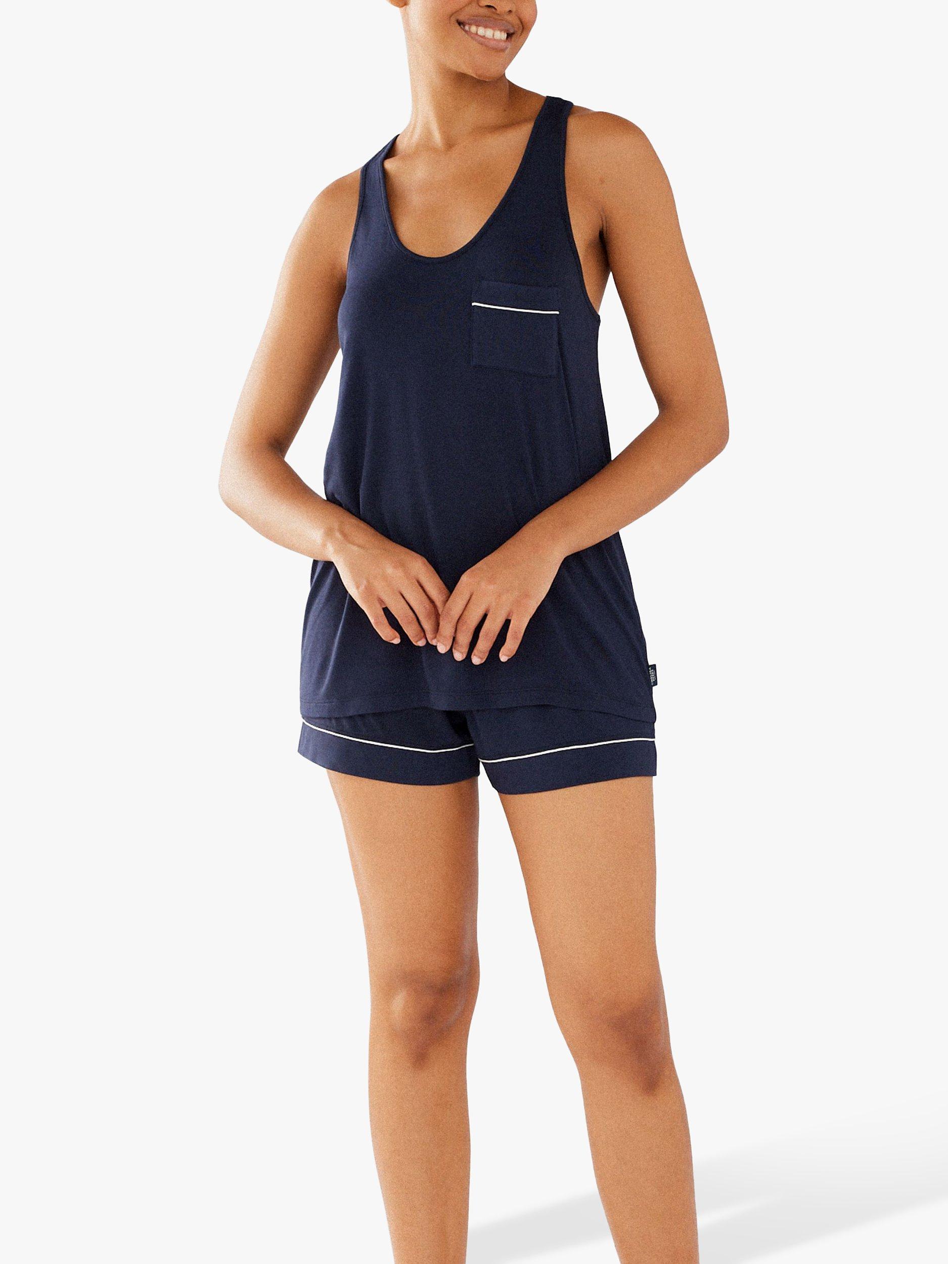 Chelsea Peers Modal Vest and Shorts Pyjama Set, Navy