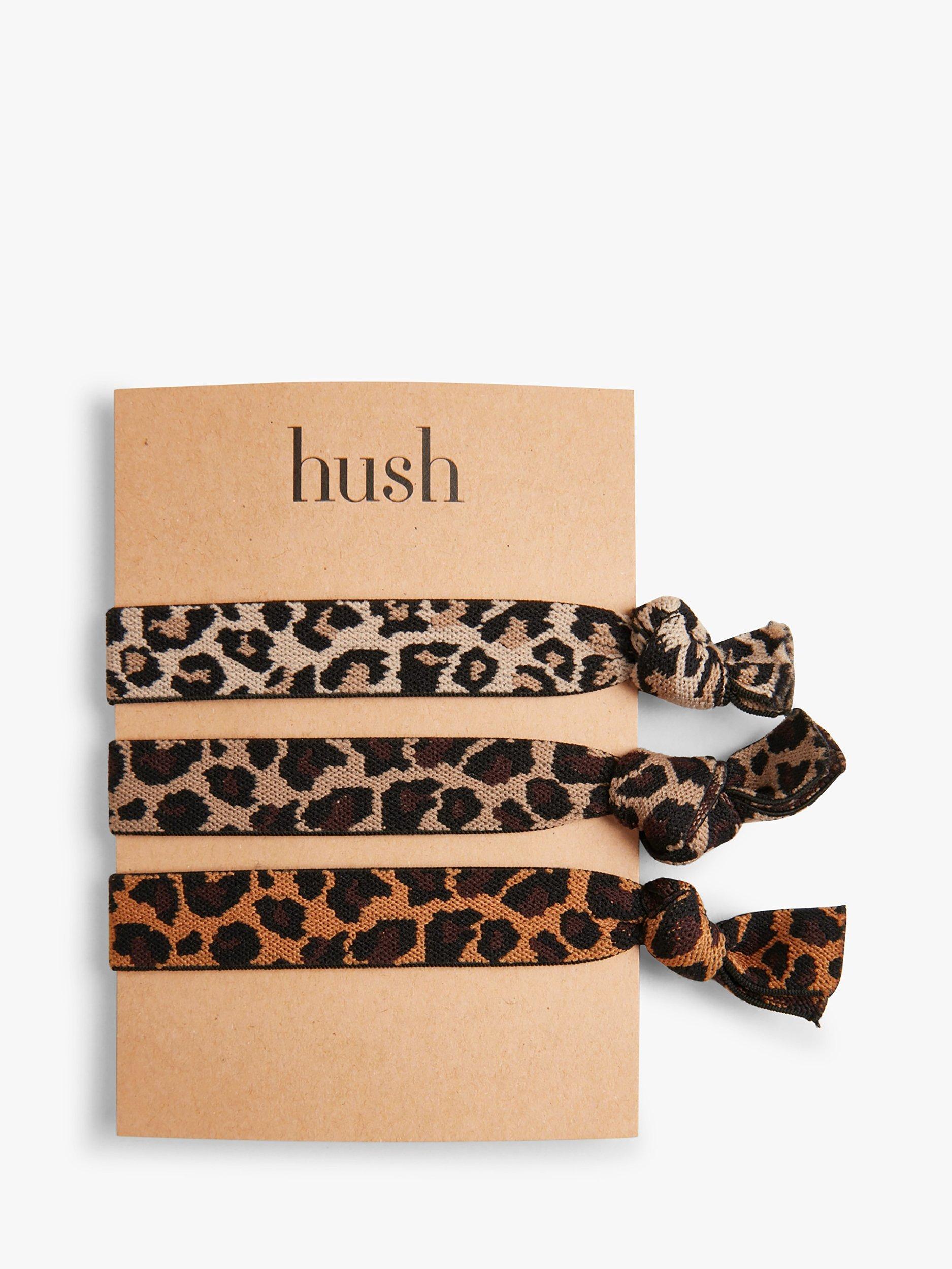 HUSH Amy Leopard Print Hair Ties, Pack of 3, Multi