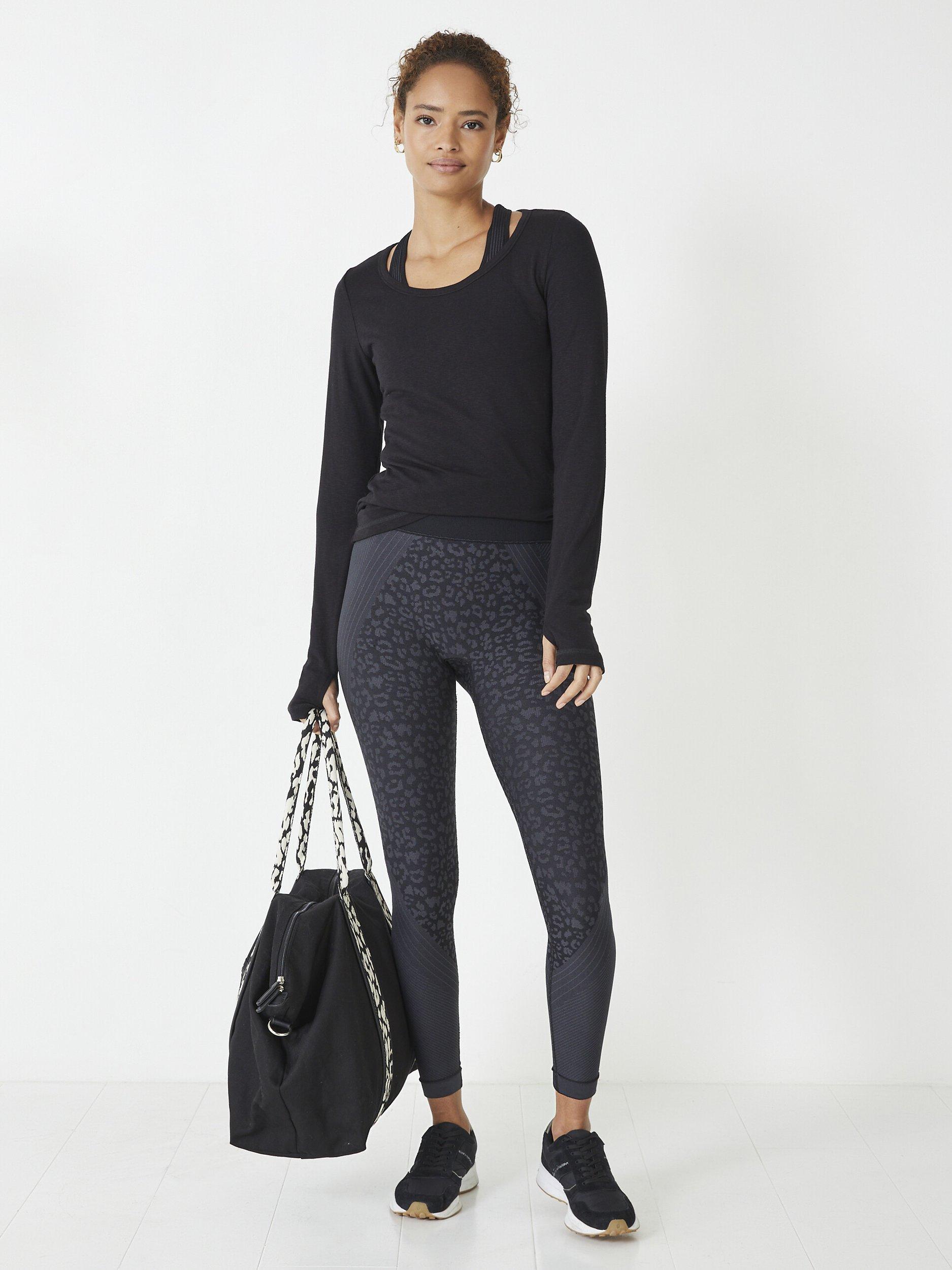 HUSH Long Sleeve Gym Top, Black