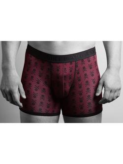 Swole Panda Skulls & Spots Bamboo Boxers, Pack of 2, Burgundy/Black - view 2, Burgundy/Black