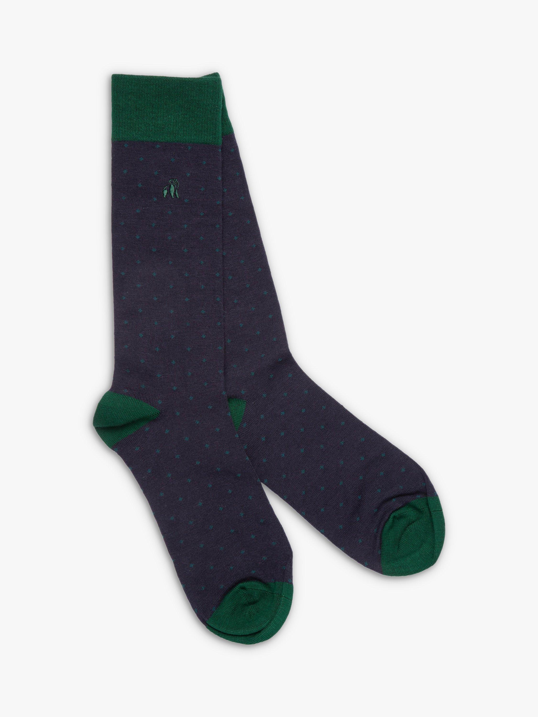 Product image 4 of 9, which shows Swole Panda Spots & Stripes Comfort Cuff Bamboo Socks, Pack of 4, Multi, 7-11