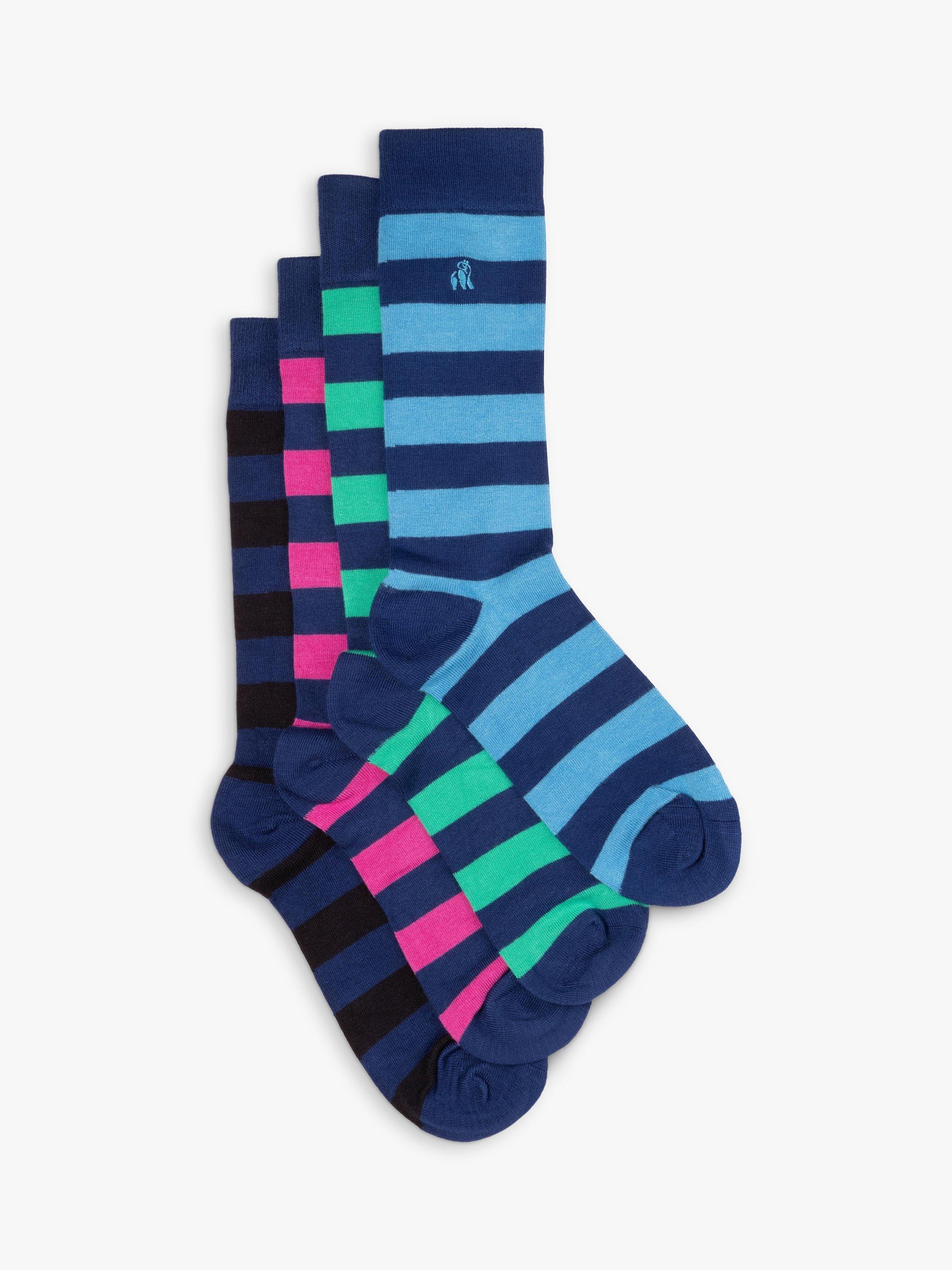 Swole Panda Stripe Bamboo Socks, Pack of 4, Multi