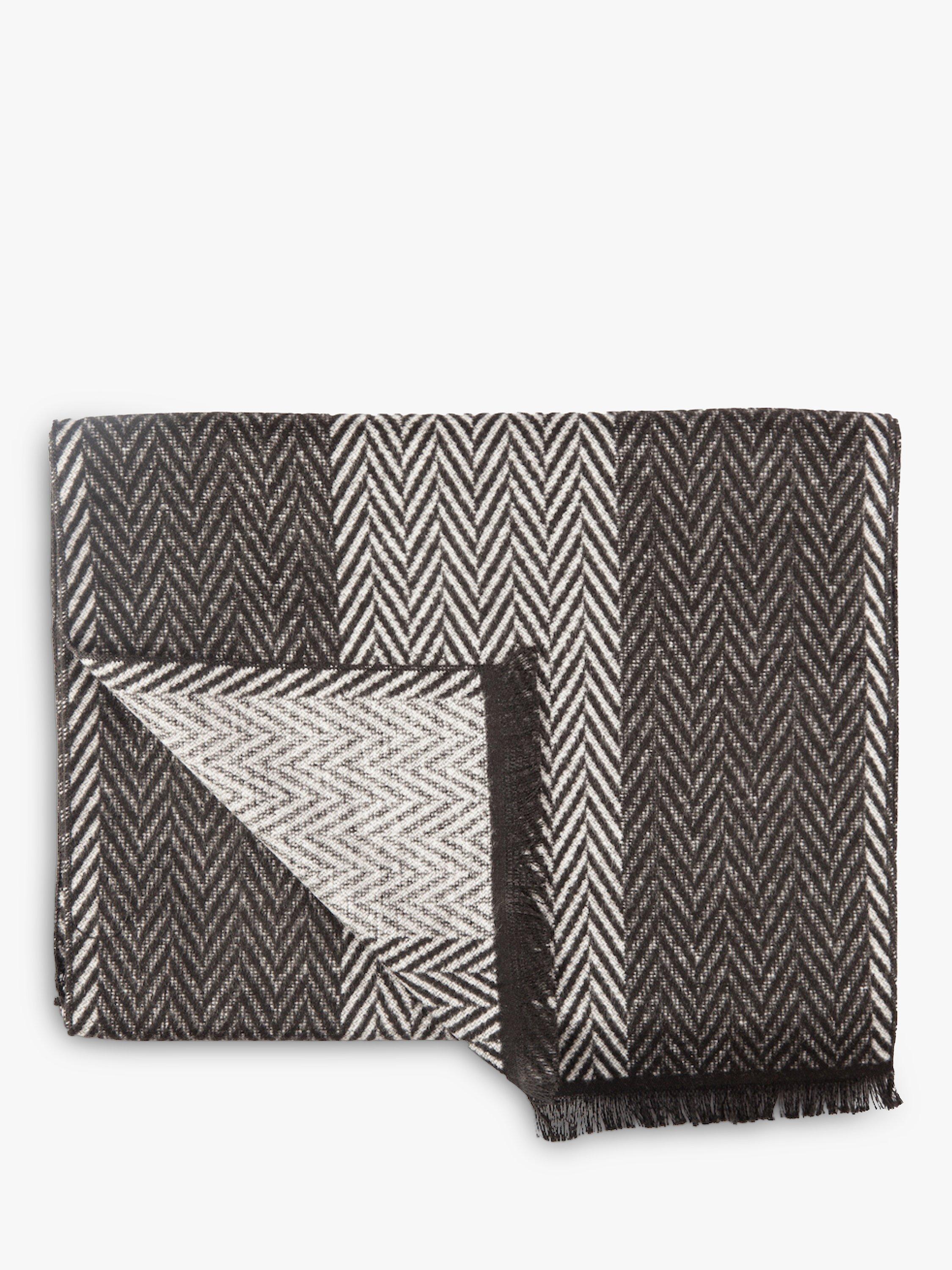 Swole Panda Herringbone Bamboo Scarf, Black/White