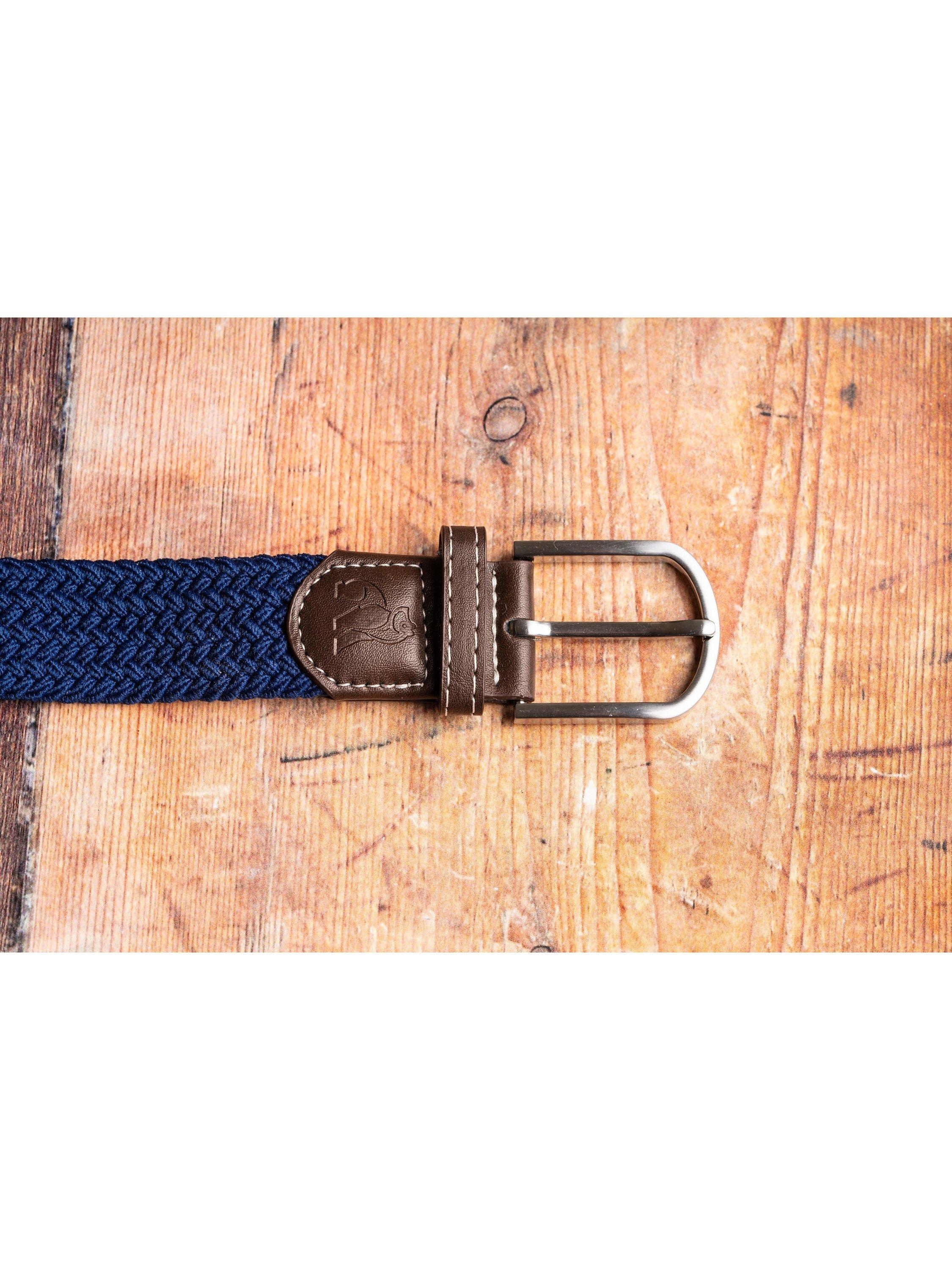 Product image 3 of 3, which shows Swole Panda Recycled Woven Belt, Navy, S