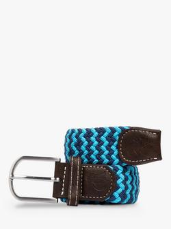 Swole Panda ZigZag Recycled Woven Belt, Sky Blue