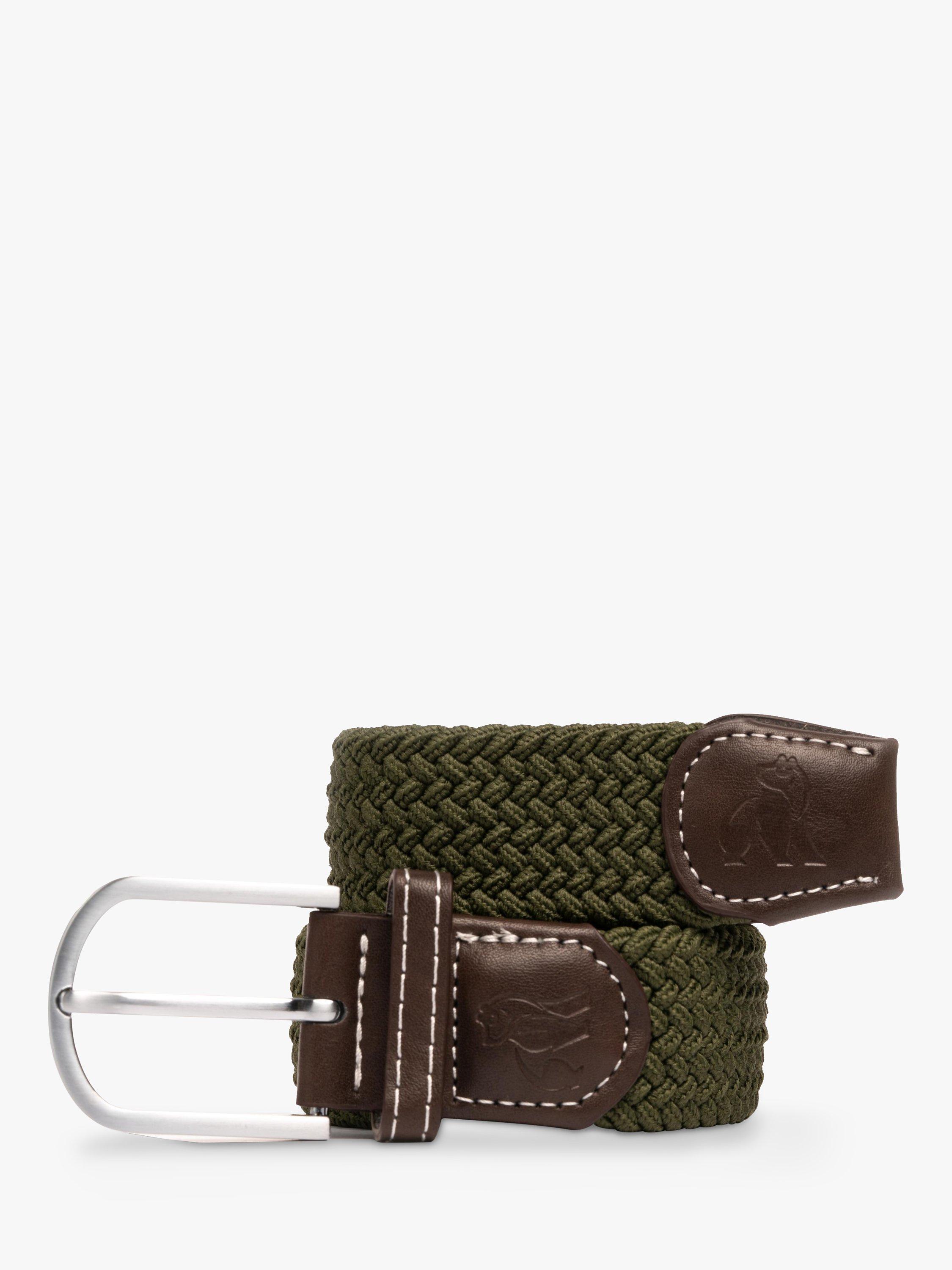 Product image 1 of 3, which shows Swole Panda Recycled Woven Belt, Khaki Green, M