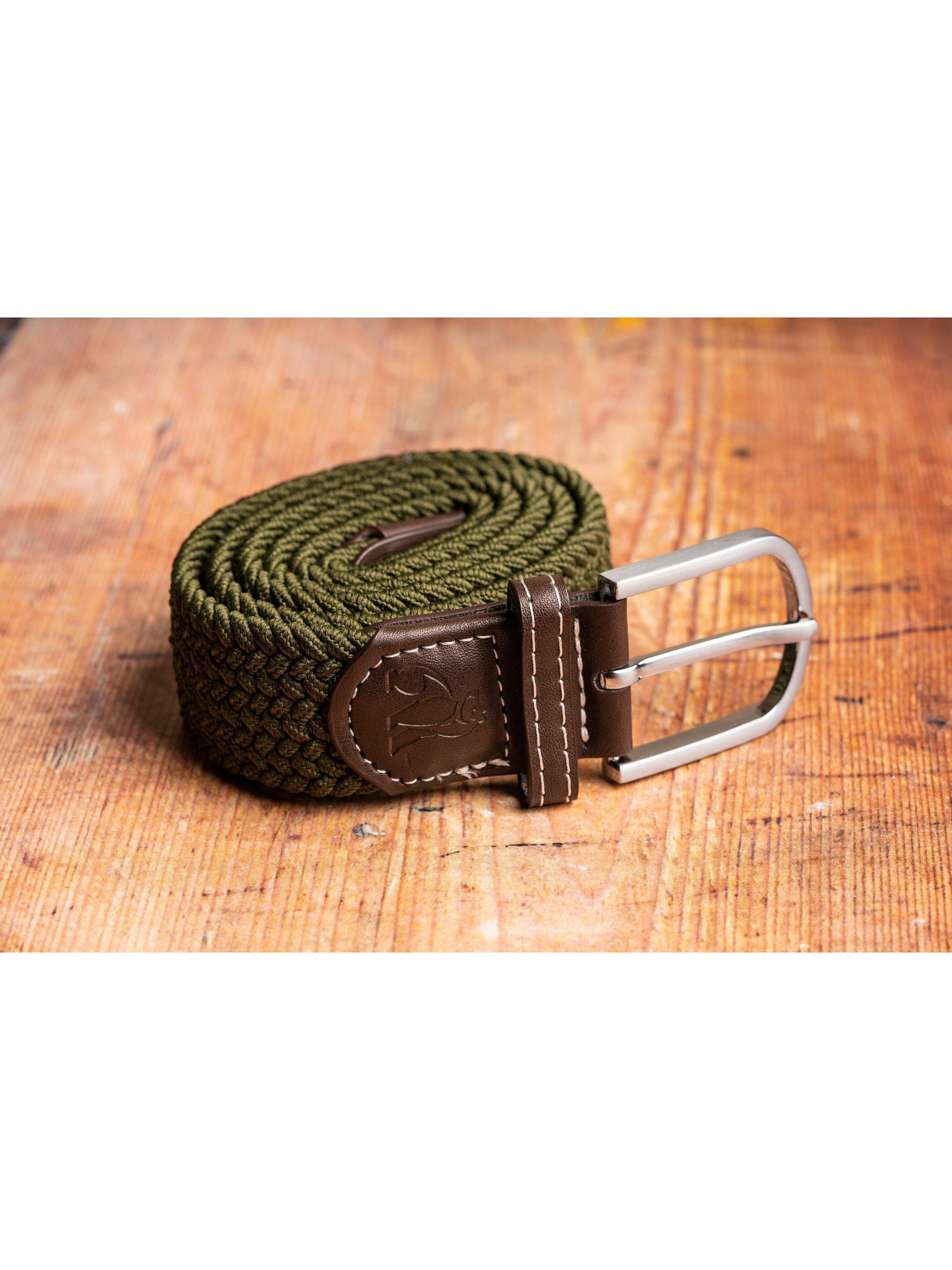 Product image 2 of 3, which shows Swole Panda Recycled Woven Belt, Khaki Green, M