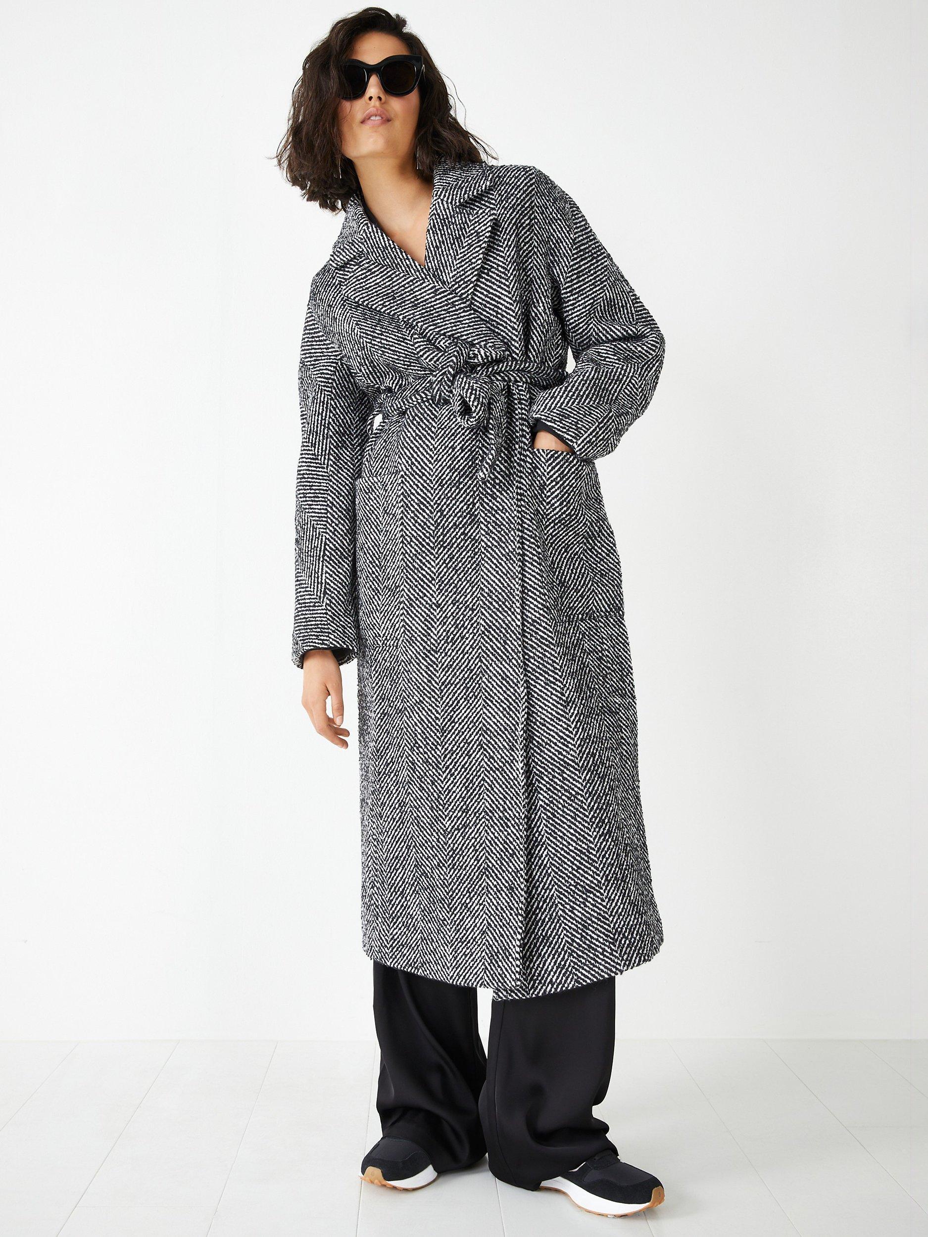 HUSH Morgana Herringbone Relaxed Coat
