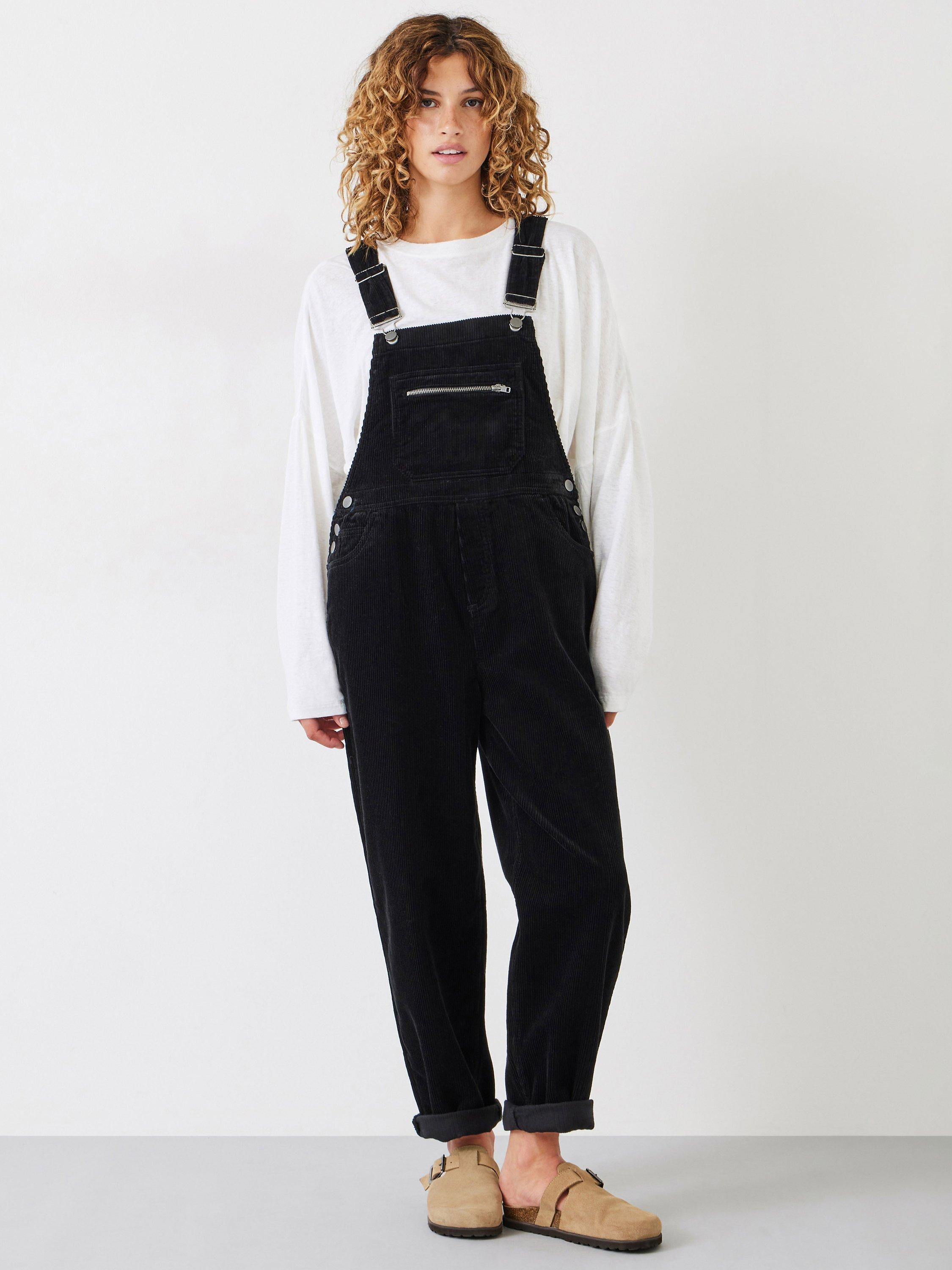 HUSH Vega Corduroy Dungarees, Washed Black