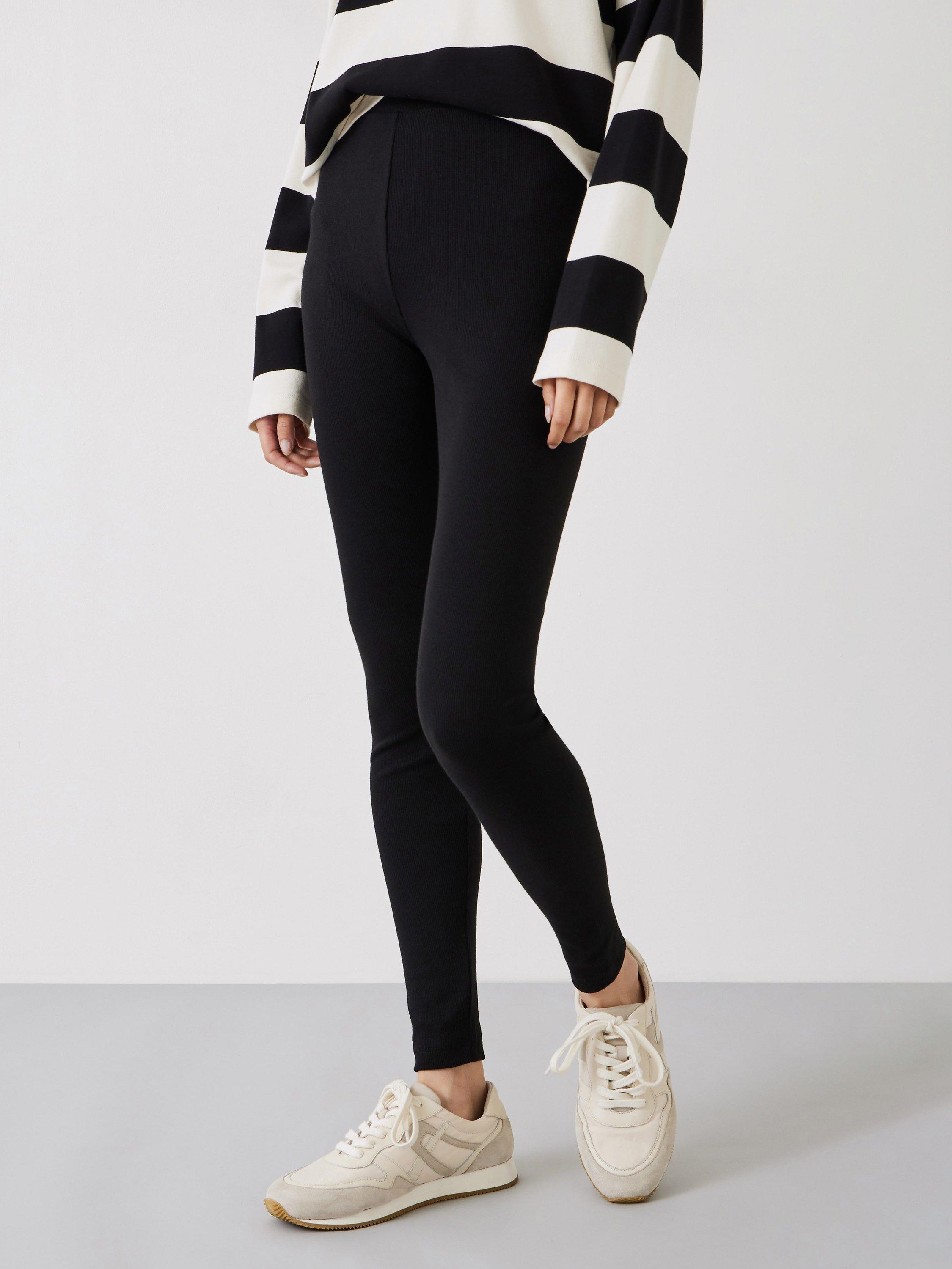 HUSH Ribbed Jersey Leggings, Black