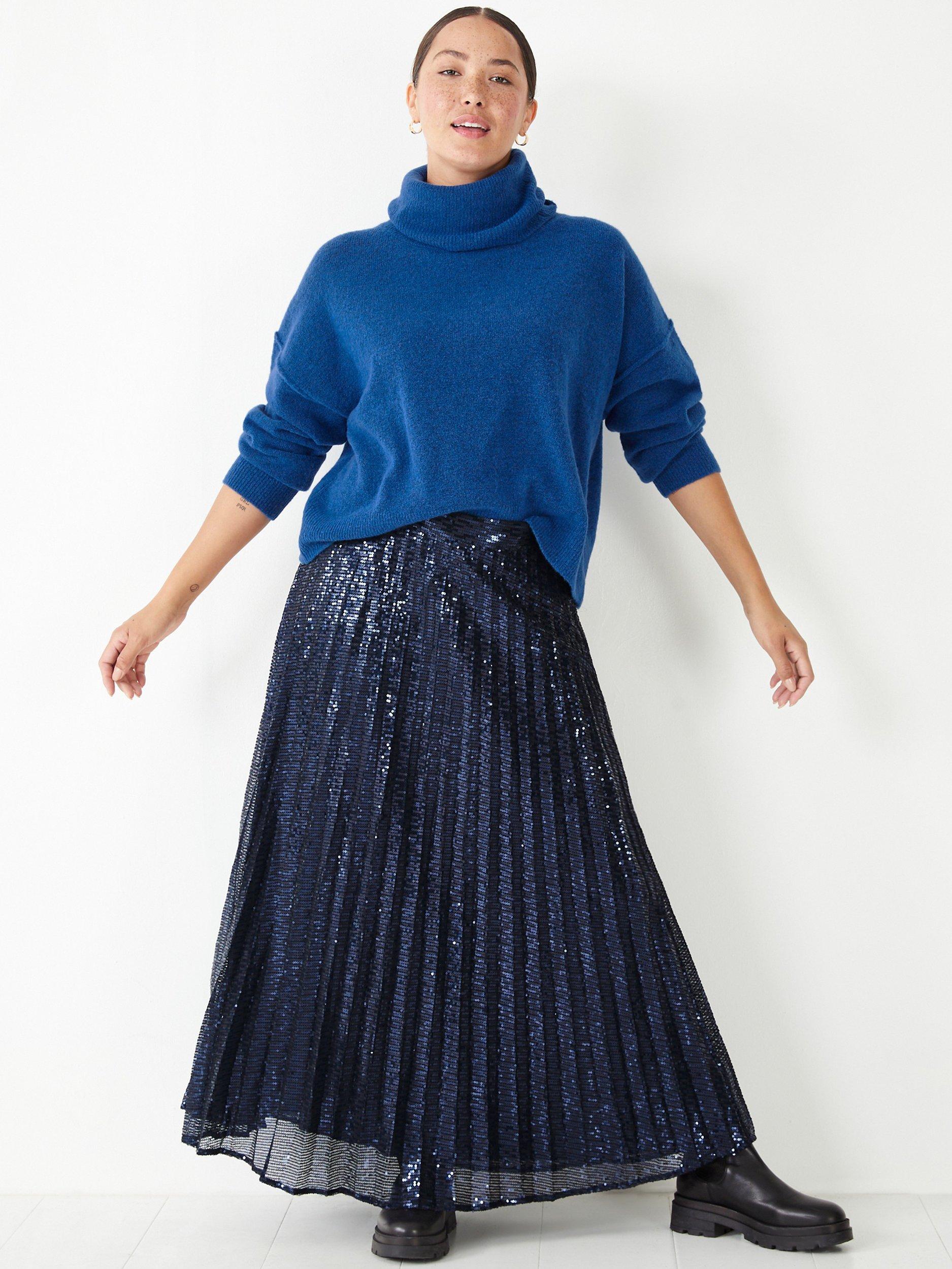 John lewis blue pleated skirt best sale