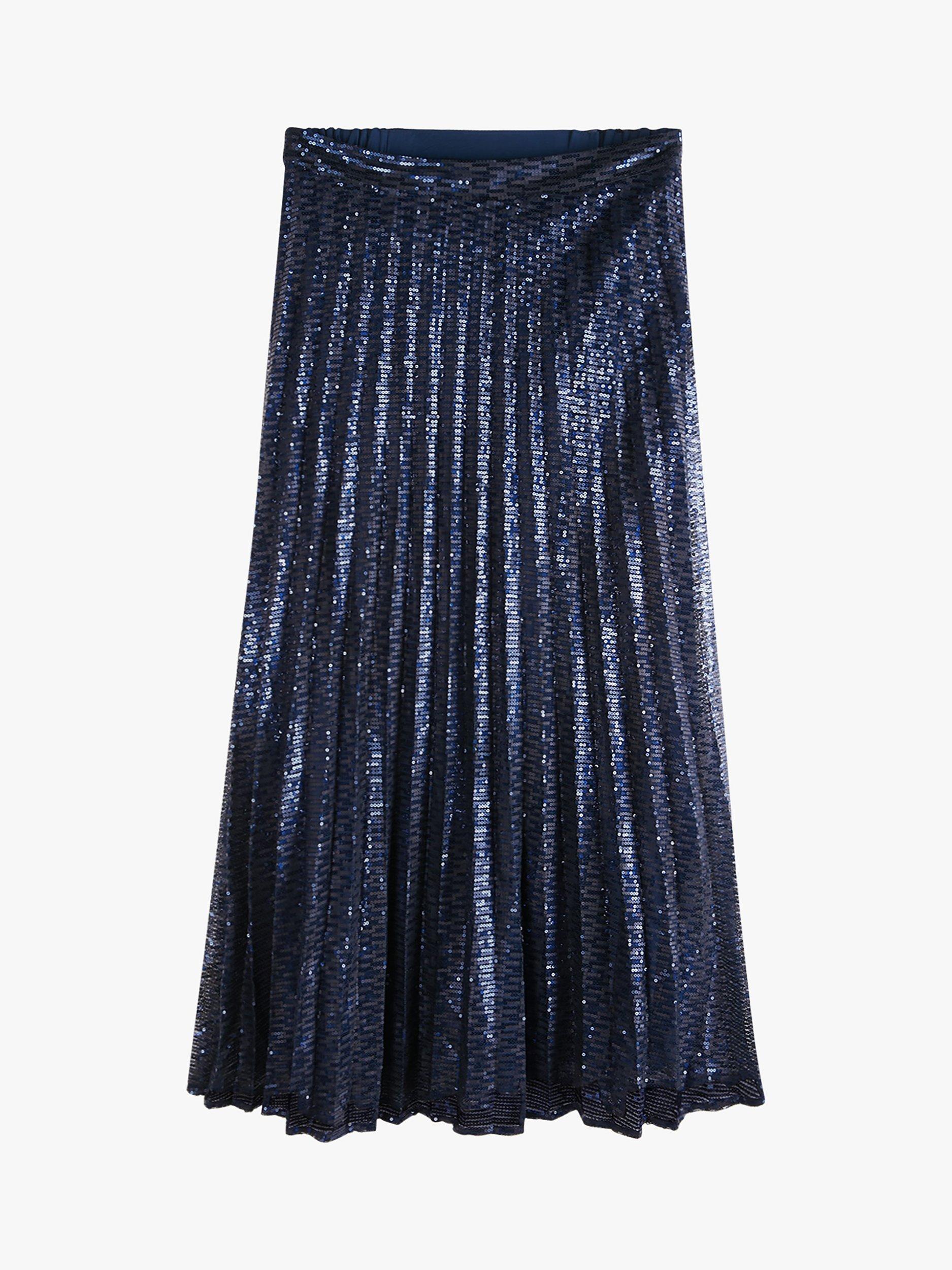 HUSH Clio Ple Embellished Pleated Maxi Skirt