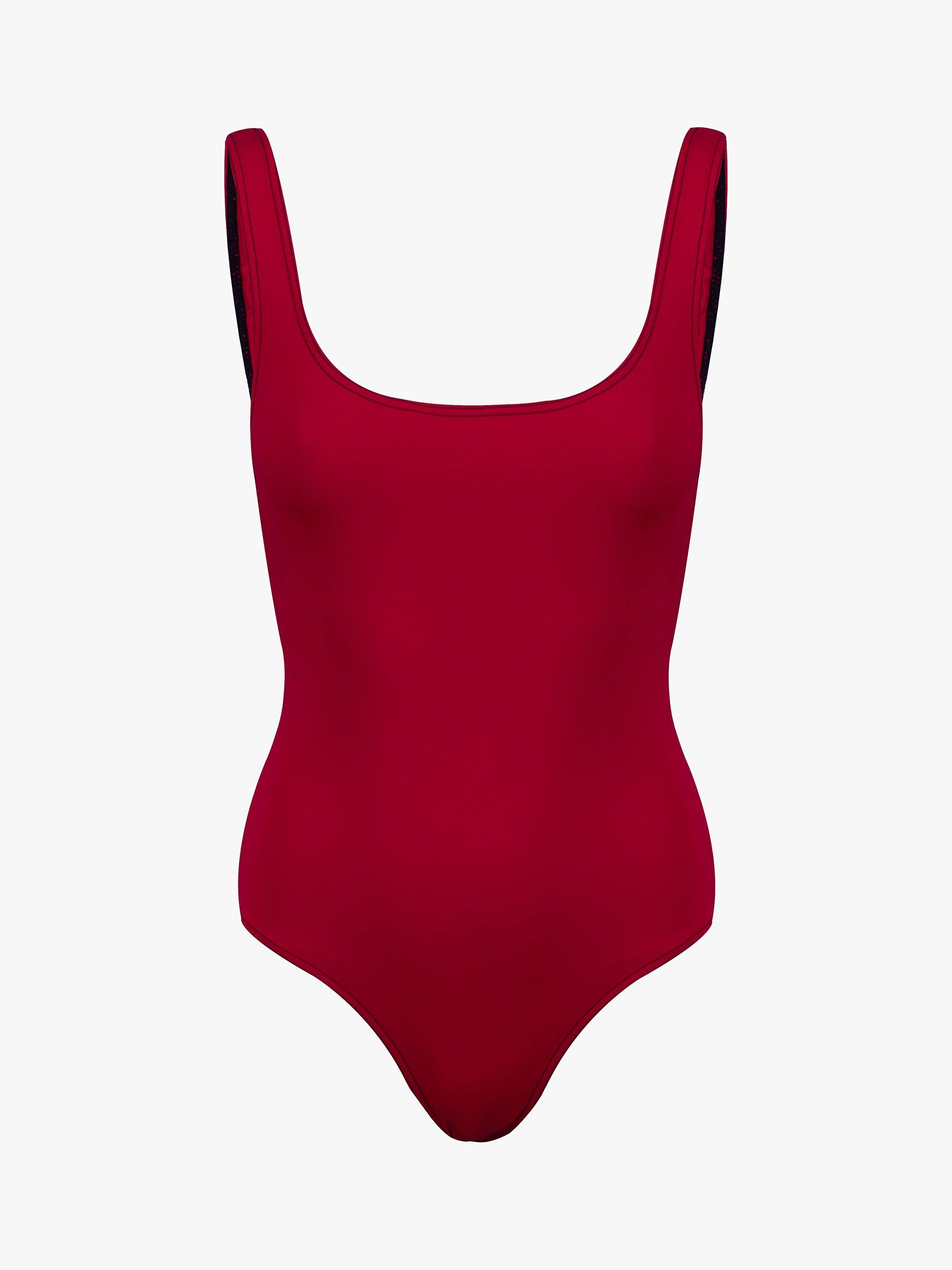 Product image 1 of 8, which shows Davy J The Classic Crossback Swimsuit, Red, 8-10