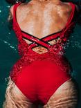 Davy J The Classic Crossback Swimsuit, Red