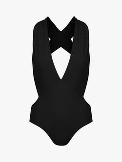 Davy J The Statement Cut Out Swimsuit, Black