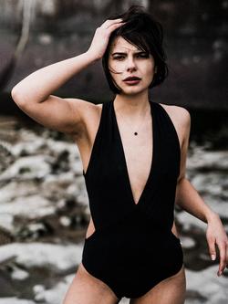 Davy J The Statement Cut Out Swimsuit - view 2, Black