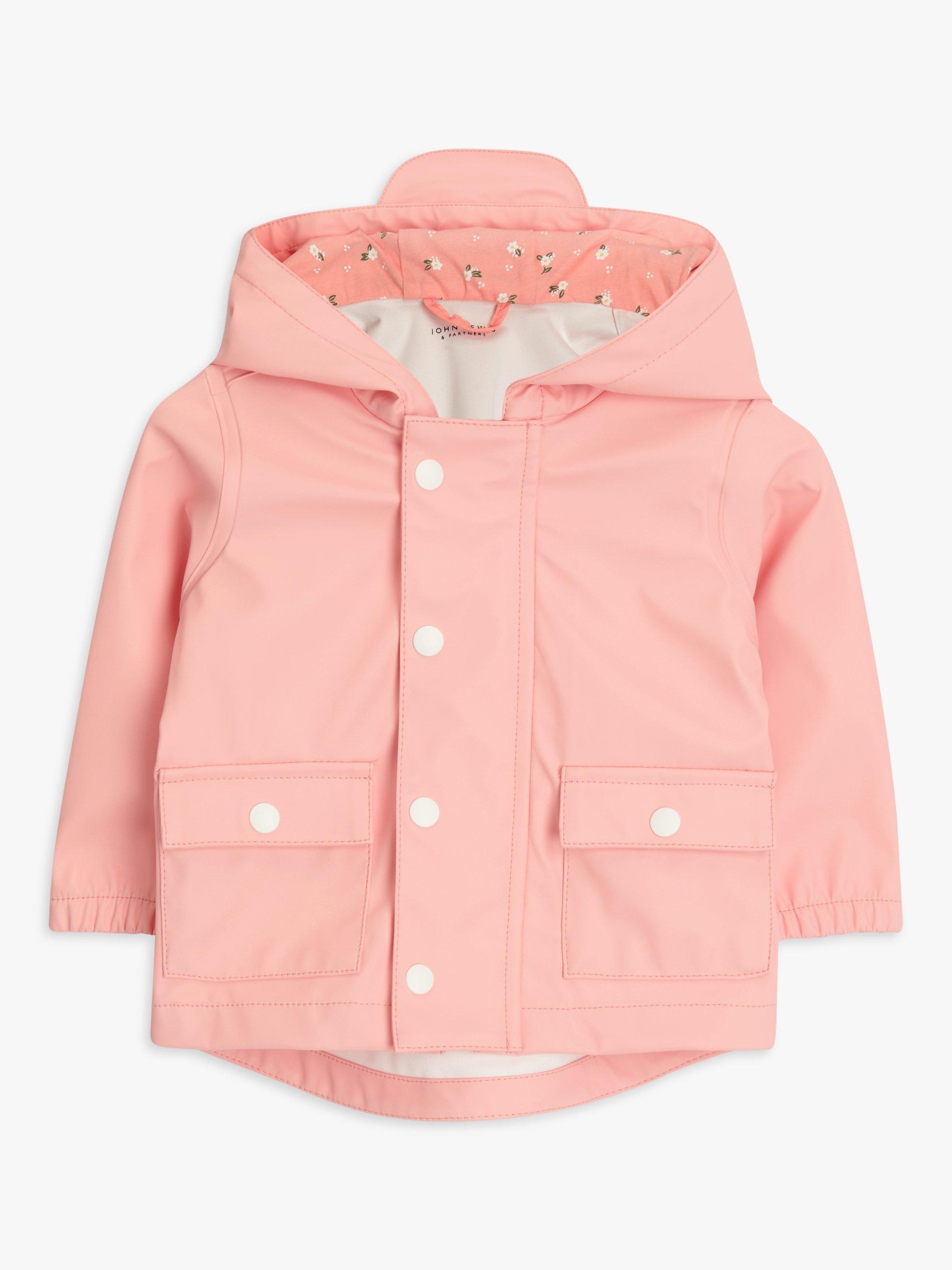 John Lewis Baby Waterproof Rain Mac Jacket, Pink Mid