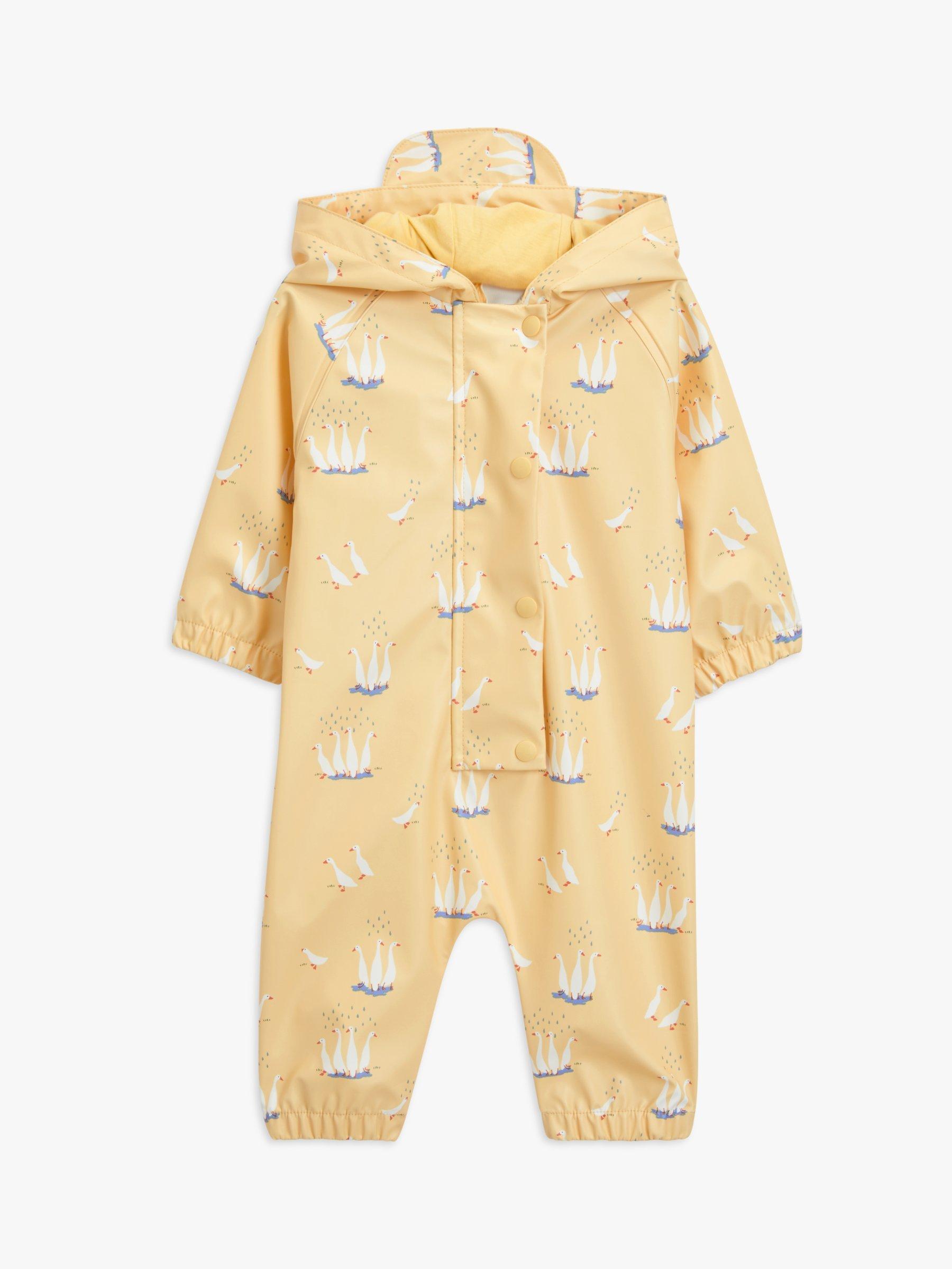 John Lewis Baby Ducks Waterproof Rain Overalls, Yellow
