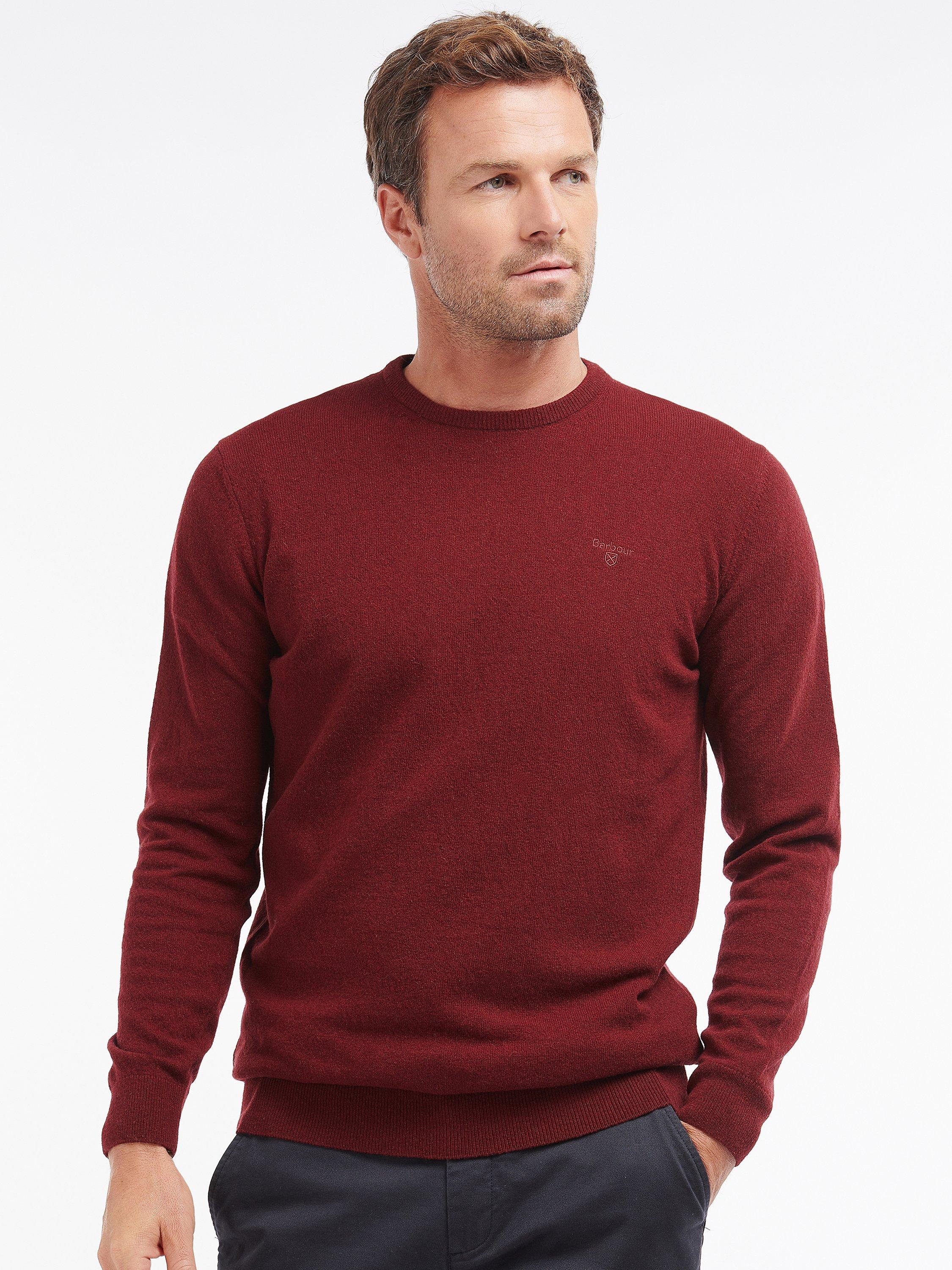 Barbour Essential Wool Crew Neck Jumper, Ruby