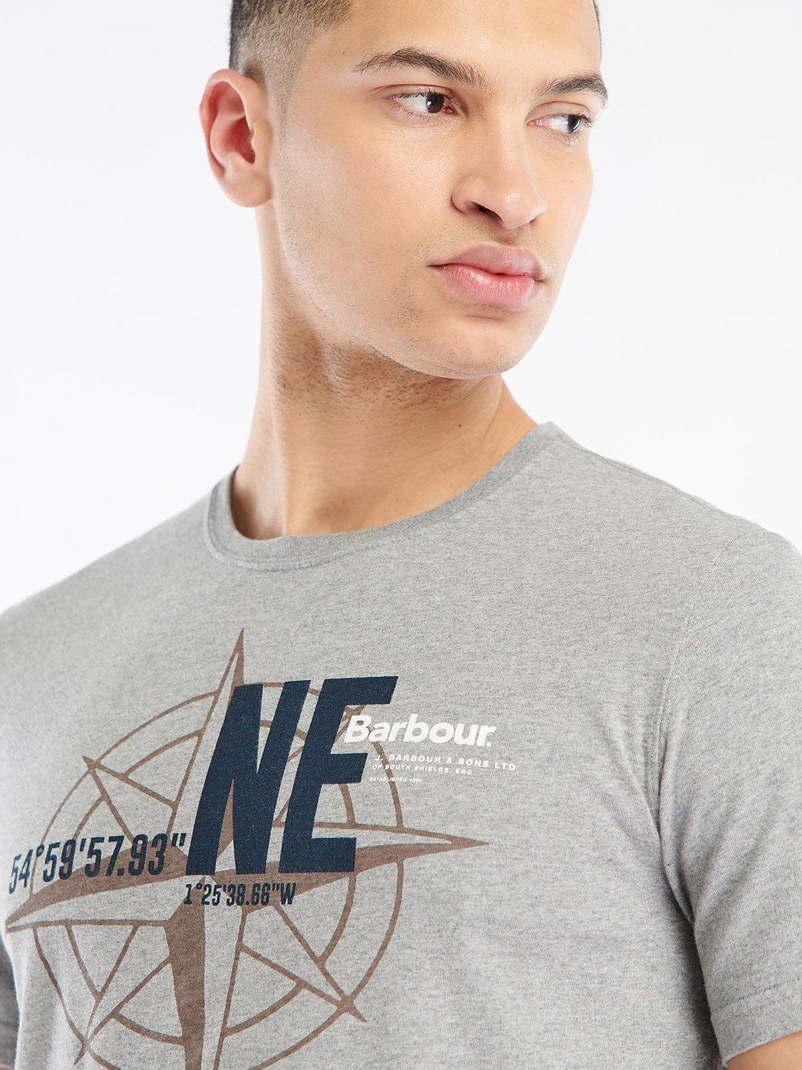 Barbour Compus T-Shirt, Mid Grey Marl, XL
