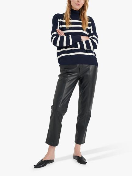 InWear Tenley Turtleneck Long Sleeve Stripe Jumper, Blue/White