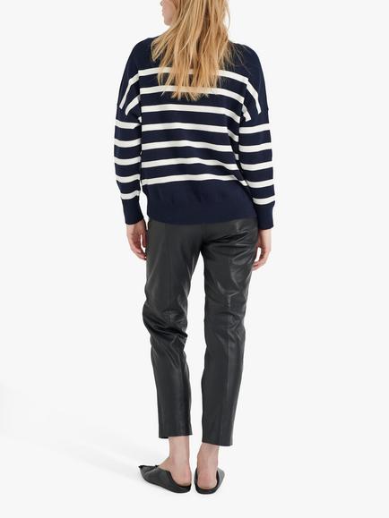 InWear Tenley Turtleneck Long Sleeve Stripe Jumper - view 2, Blue/White