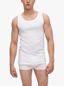 BOSS Embroidered Logo Cotton Vest, Pack of 3, White - view 2, White