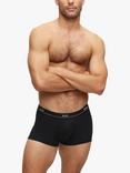 BOSS Stretch Cotton Logo Waistband Trunks, Pack of 5, Black