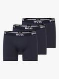 BOSS Power Cotton Logo Waistband Boxer Briefs, Pack of 3