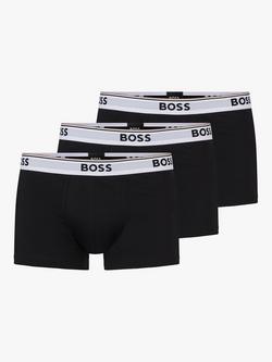 BOSS Power Cotton Logo Waistband Trunks, Pack of 3, Open Miscellaneous