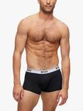 BOSS Power Cotton Logo Waistband Trunks, Pack of 3, Open Miscellaneous
