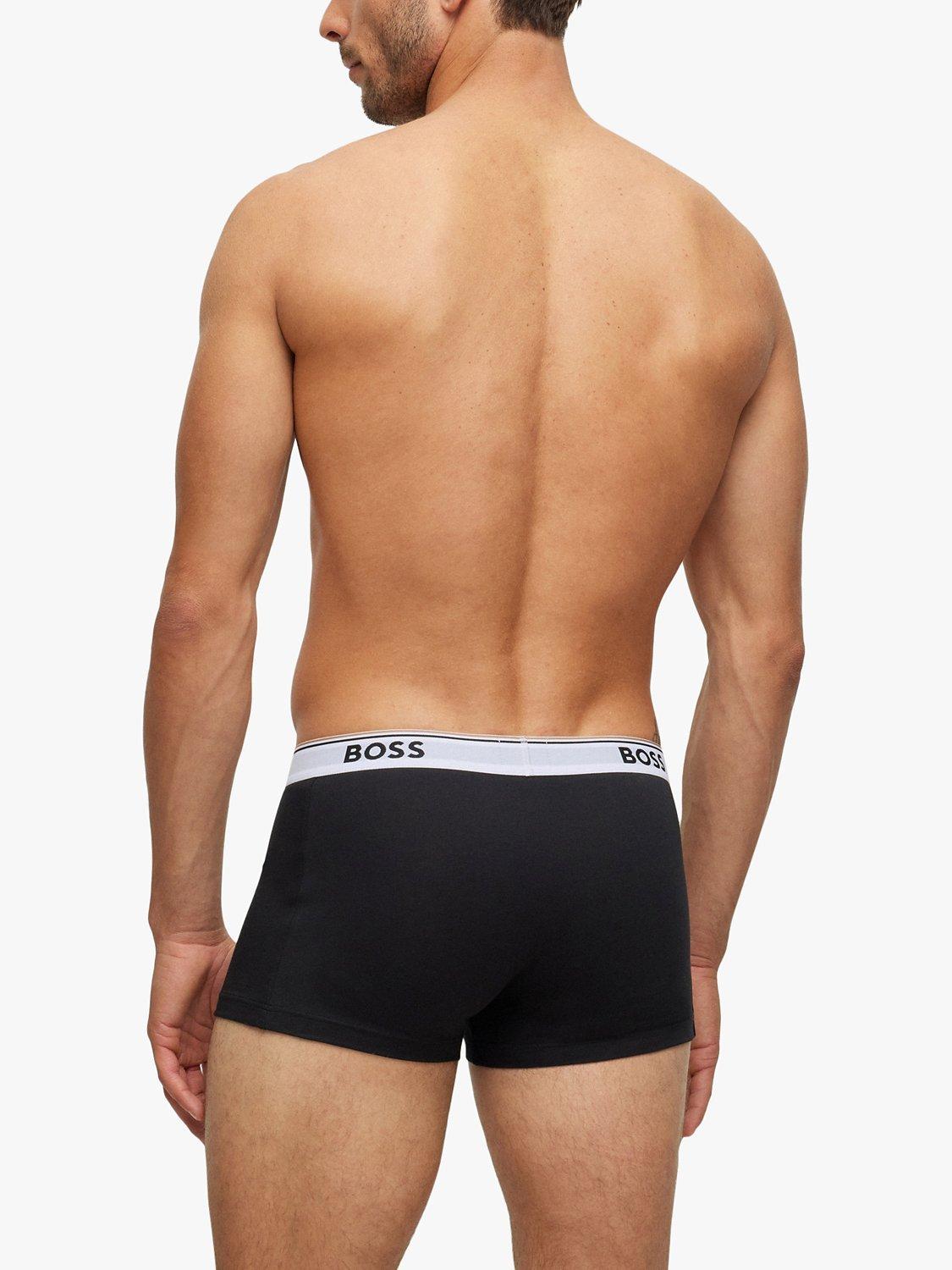 Product image 3 of 5, which shows BOSS Power Cotton Logo Waistband Trunks, Pack of 3, Open Miscellaneous, S
