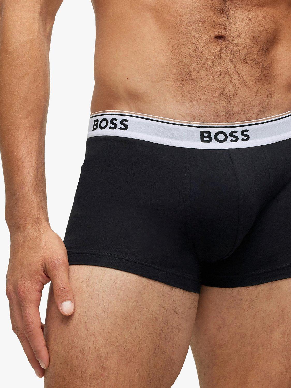 Product image 4 of 5, which shows BOSS Power Cotton Logo Waistband Trunks, Pack of 3, Open Miscellaneous, S