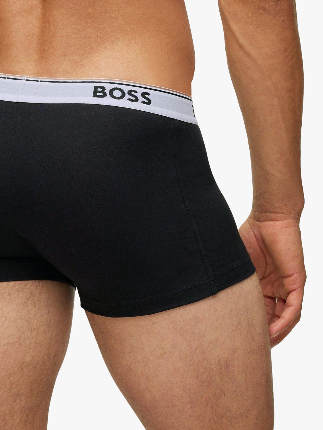Product image 5 of 5, which shows BOSS Power Cotton Logo Waistband Trunks, Pack of 3, Open Miscellaneous, S
