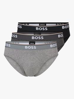 BOSS Stretch Power Briefs, Pack of 3, Open Grey, Open Grey