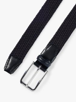 BOSS Clorio Woven Elastic Belt - view 2, Navy
