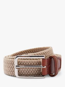 BOSS Clorio Woven Elastic Belt, Light Beige