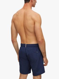 BOSS Whale Embroidered Logo Swim Shorts - view 2, Navy